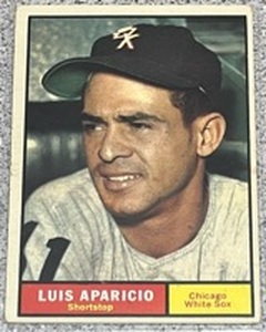 lot 110 image: 1961 Topps Baseball Card #440 - Luis Aparicio Chicago White Sox