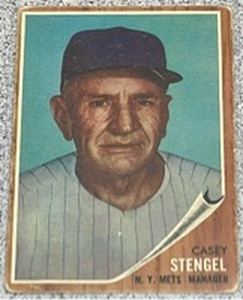 lot 112 image: 1962 Topps Baseball Card #29 - Casey Stengel