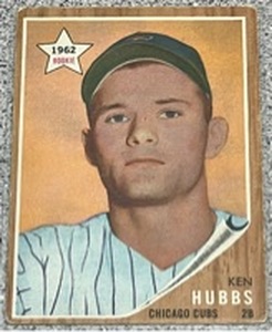 lot 116 image: 1962 Topps Baseball Card #461 - Ken Hubbs Rookie Chicago Cubs