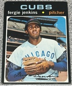 lot 143 image: 1971 Topps Baseball Card #280 - Fergie Jenkins Chicago Cubs