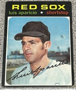 lot 144 image: 1971 Topps Baseball Card #740 - Luis Aparicio Boston Red Sox