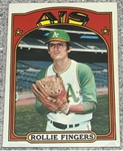 lot 146 image: 1972 Topps Baseball Card #241 - Rollie Fingers Oakland Athletics