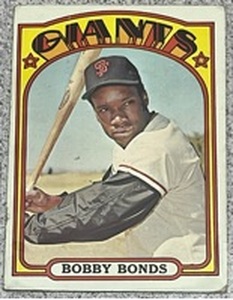 lot 148 image: 1972 Topps Baseball Card #711 - Bobby Bonds San Francisco Giants