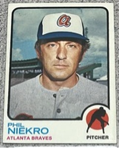 lot 151 image: 1973 Topps Baseball Card #503 - Phil Niekro Atlanta Braves