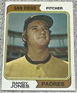 lot 154 image: 1974 Topps Baseball Card #173 - Randy Jones San Diego Padres