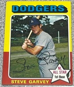 lot 155 image: 1975 Topps Baseball Card #140 - Steve Garvey Los Angeles Dodgers