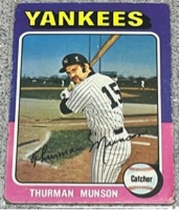 lot 156 image: 1975 Topps Baseball Card #20 - Thurman Munson
