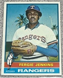 lot 157 image: 1976 Topps Baseball Card #250 - Fergie Jenkins Texas Rangers
