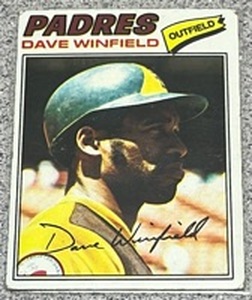lot 163 image: 1977 Topps Baseball Card #390 - Dave Winfield San Diego Padres