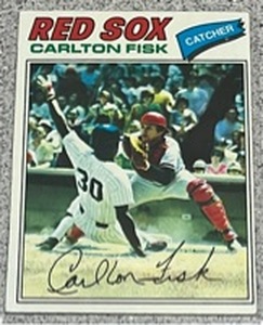 lot 166 image: 1977 Topps Baseball Card #640 - Carlton Fisk