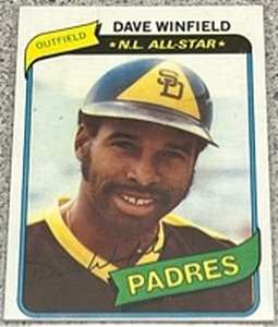 lot 172 image: 1980 Topps Baseball Card #230 - Dave Winfield