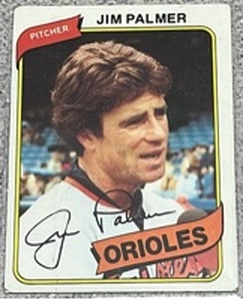 lot 175 image: 1980 Topps Baseball Card #590 - Jim Palmer Baltimore Orioles
