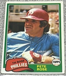 lot 177 image: 1981 Topps Baseball Card #180 - Pete Rose Philadelphia Phillies
