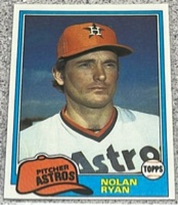 lot 178 image: 1981 Topps Baseball Card #240 - Nolan Ryan