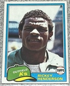 lot 179 image: 1981 Topps Baseball Card #261 - Rickey Henderson Oakland As
