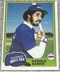 lot 182 image: 1981 Topps Baseball Card #347 - Harold Baines Rookie Chicago White Sox