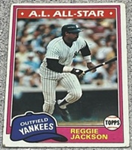 lot 184 image: 1981 Topps Baseball Card #400 - Reggie Jackson All-Star