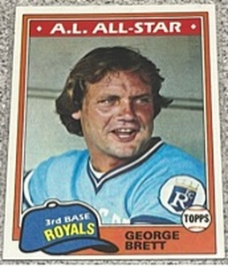 lot 186 image: 1981 Topps Baseball Card #700 - George Brett All-Star