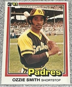 lot 187 image: 1981 Donruss Baseball Card #1 - Ozzie Smith