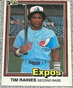 lot 190 image: 1981 Donruss Baseball Card #538 - Tim Raines