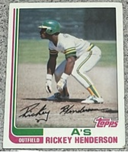 lot 201 image: 1982 Topps Baseball Card #610 - Rickey Henderson Oakland As