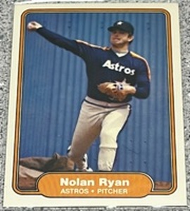 lot 205 image: 1982 Fleer Baseball Card #229 - Nolan Ryan Houston Astros