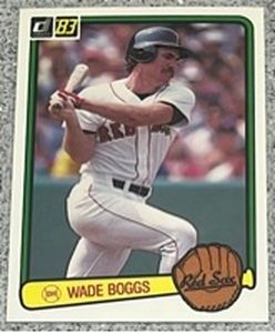 lot 214 image: 1983 Donruss Baseball Card #586 - Wade Boggs Boston Red Sox