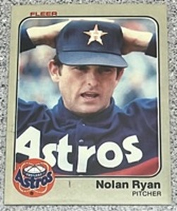 lot 218 image: 1983 Fleer Baseball Card #463 - Nolan Ryan Houston Astros