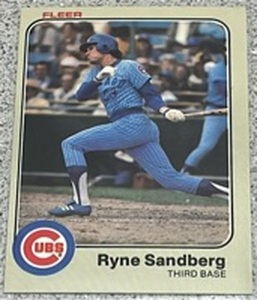 lot 219 image: 1983 Fleer Baseball Card #507 - Ryne Sandberg Chicago Cubs
