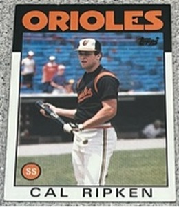 lot 233 image: 1986 Topps Baseball Card #340 - Cal Ripken Jr