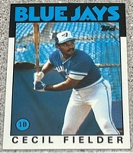 lot 234 image: 1986 Topps Baseball Card #386 - Cecil Fielder Blue Jays