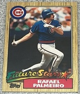 lot 238 image: 1987 Topps Baseball Card #634 - Rafael Palmeiro Future Stars