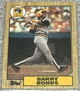 lot 239 image: 1987 Topps Baseball Card #320 - Barry Bonds