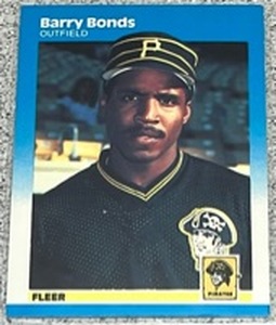 lot 243 image: 1987 Fleer Baseball Card #604 - Barry Bonds Rookie