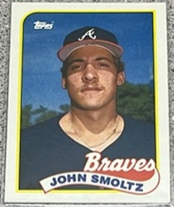 lot 246 image: 1989 Topps Baseball Card #382 - John Smoltz