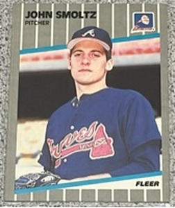 lot 247 image: 1989 Fleer Baseball Card #602 - John Smoltz
