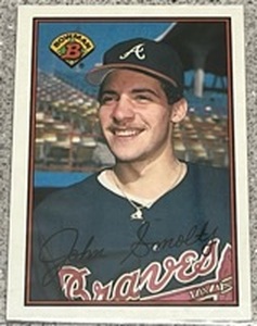lot 254 image: 1989 Bowman Baseball Card #266 - John Smoltz Atlanta Braves