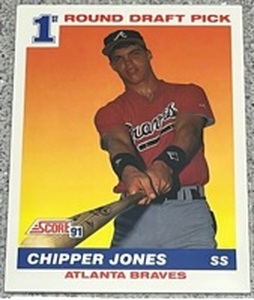lot 264 image: 1991 Score Baseball Card #671 - Chipper Jones Atlanta Braves Rookie
