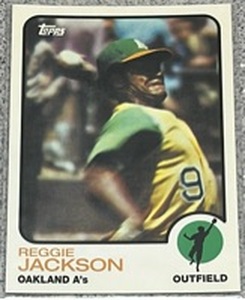 lot 285 image: 2010 Topps Baseball Card #CMT80 - Reggie Jackson 1973 Topps