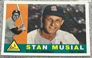 lot 286 image: 2011 Topps Reprint Baseball Card #250 - Stan Musial 1960 Topps
