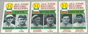 lot 298 image: 1976 Topps All-Time Record Holders Baseball Cards Lot of 3 - #411, #414, #418