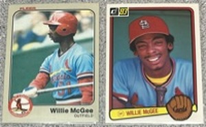 lot 300 image: Lot of 2 Willie McGee Rookie Baseball Cards