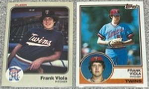 lot 301 image: Lot of 2 Frank Viola Rookie Baseball Cards