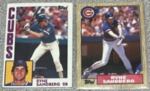 lot 302 image: Lot of 2 Topps Ryne Sandberg Baseball Cards