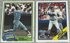 lot 303 image: Lot of 2 Topps Dale Murphy Baseball Cards