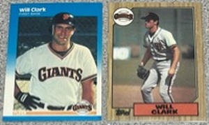 lot 304 image: Lot of 2 Will Clark Rookie Baseball Cards