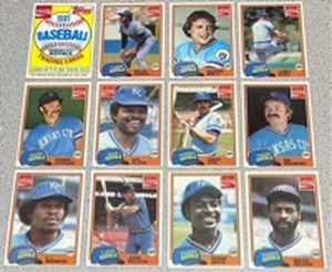 lot 310 image: 1981 Coca-ColaTopps Kansas City Royals Baseball Card Set (12 cards)