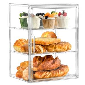 lot 3274 image: SANKEU Bakery Pastry Display Case 3 Layer Large Clear Bread Box For Kitchen Countertop Bread Storage For Homemade Bread, 10.6 L x 8.7 W x 14.2 H, 1 Pack