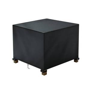 lot 4322 image: Patio Ottoman Cover Waterproof, 28.3 x 28.3 x 16.9 inch Rectangular Outdoor Side Table Cover, Durable Outdoor Furniture Cover, Black