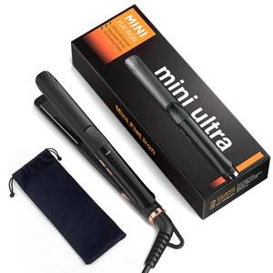 lot 4325 image: 0.5 Inch Mini Flat Iron Adjustable Temp, Desalo 100-240V Mini Hair Straightener, Anti-Scald Design Small Flat Iron for Short Hair, Curls Bangs, Dual Voltage for Travel, Rose Gold